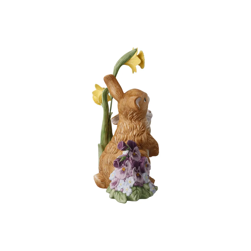 Statuette Couple de Lapins en Faïence Multicolore pour Décoration de Pâques - 3