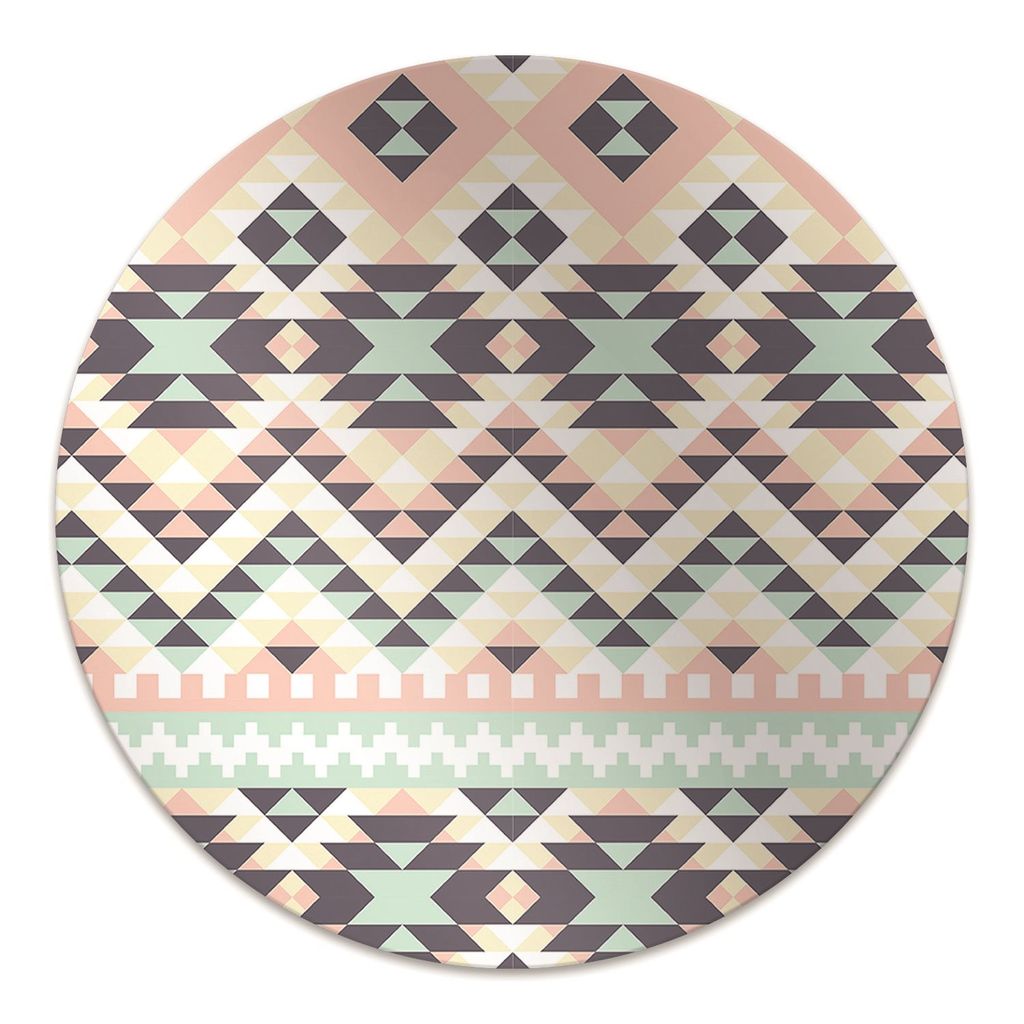 Rundmatte - Stuhlunterlage Bürostuhlunterlage - Rund Ø 100 cm - Bodenmatte - Fußmatte - Tribal-Muster