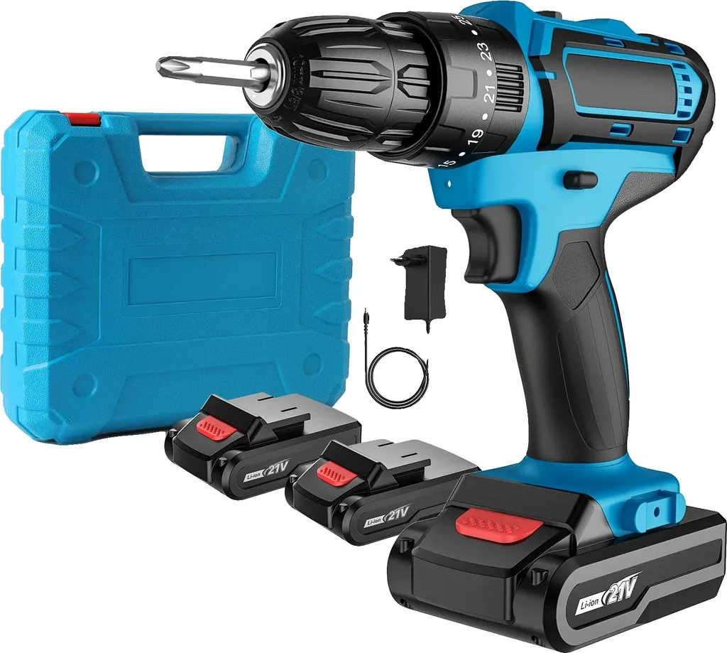 Robusto Avvitatore a Batteria 21V - Potenza 1600 Giri Kit B