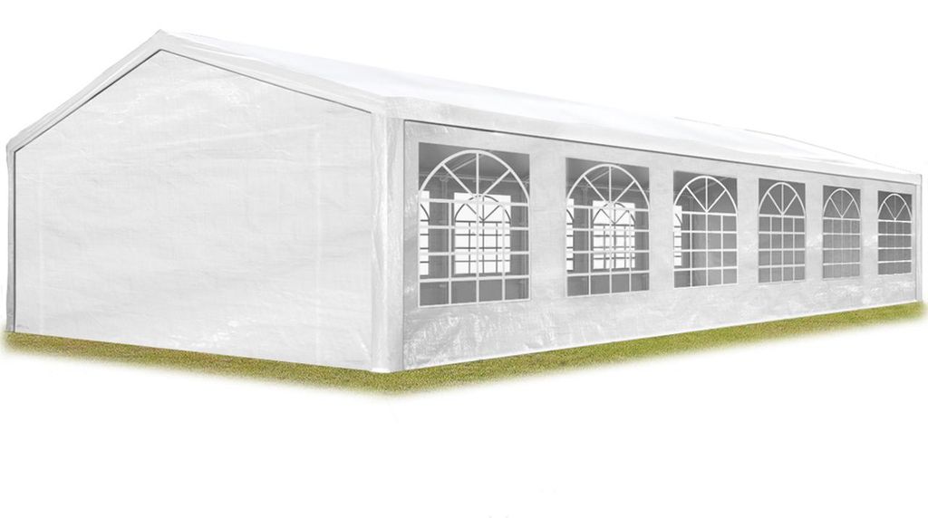 TOOLPORT Partyzelt Pavillon 6x12 m in weiß PE Plane 350 N Wasserdicht UV Schutz Festzelt Gartenzelt