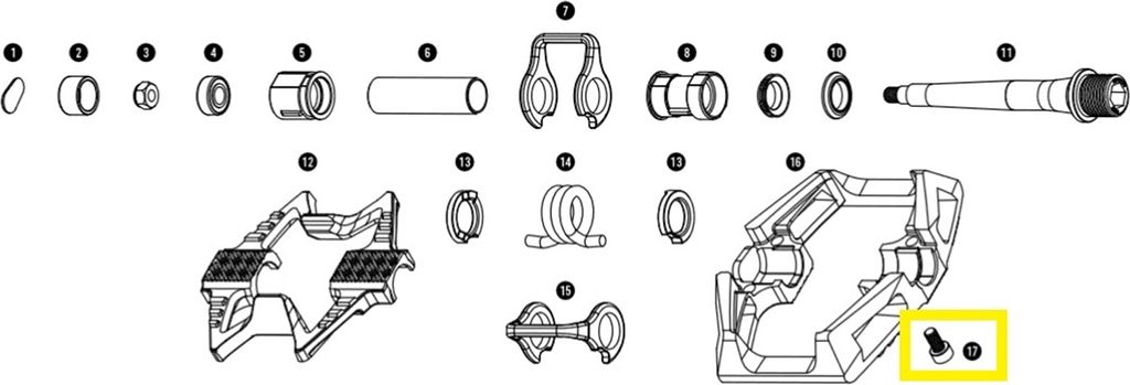 Crankbrothers Pedal Screw Body, Schraubkörper, Double Shot