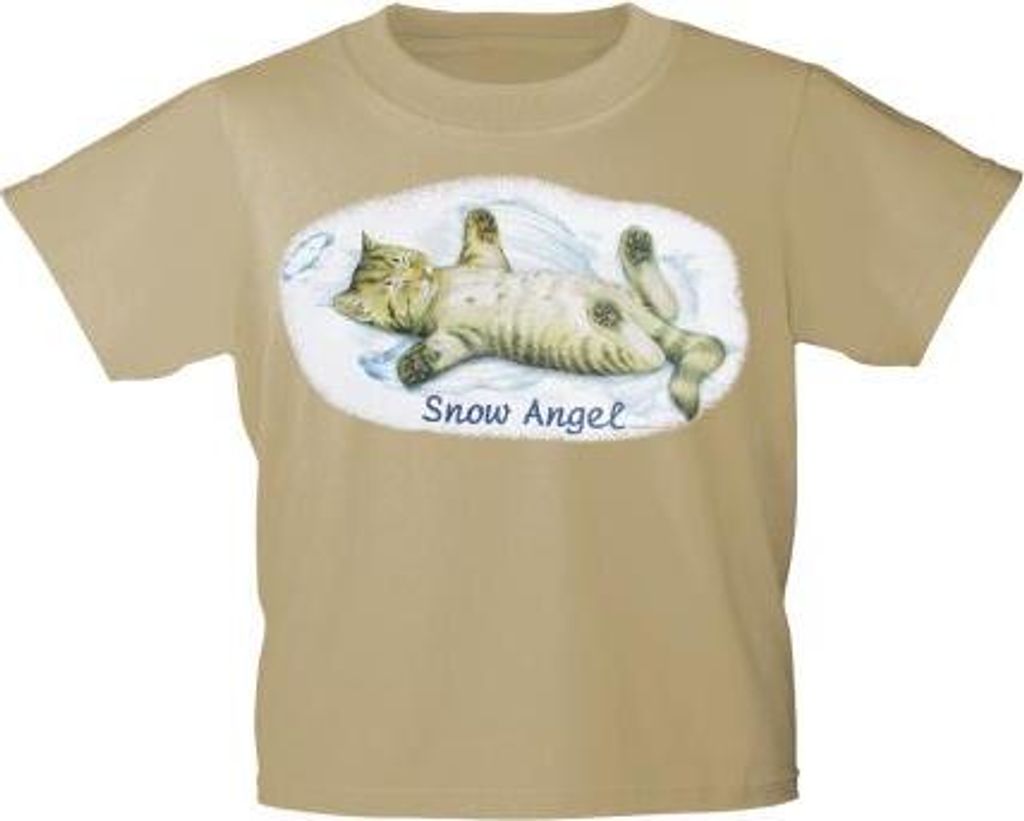 Kinder T-Shirt mit Print Cat Katzen Snow Angel Schnee-Engel Produktbild 