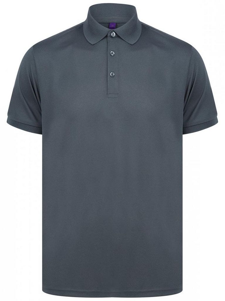 Henbury - Poloshirt für Herren, Recyceltes Polyester LT5001 (XL) (Holzkohle)