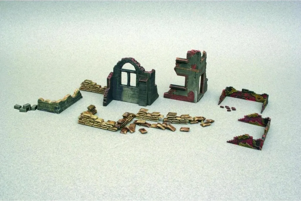 Kit Diorama 1:72 Italeri Ruines de Ville et Accessoires de Combat pour Maquettiste
