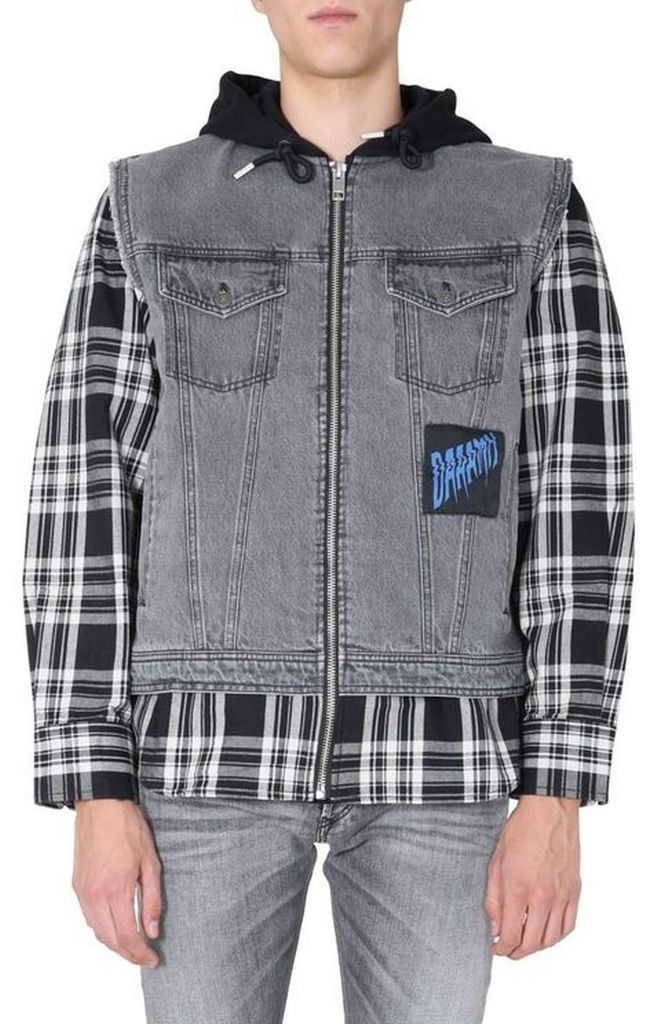 Diesel Herren "J-Ruben Jacket" Kapuzenjacke Jeans Jacke Grau