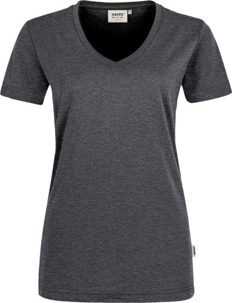 HAKRO V-T-Shirt Mikralinar Damen #181 Gr. 5XL anthrazit-meliert