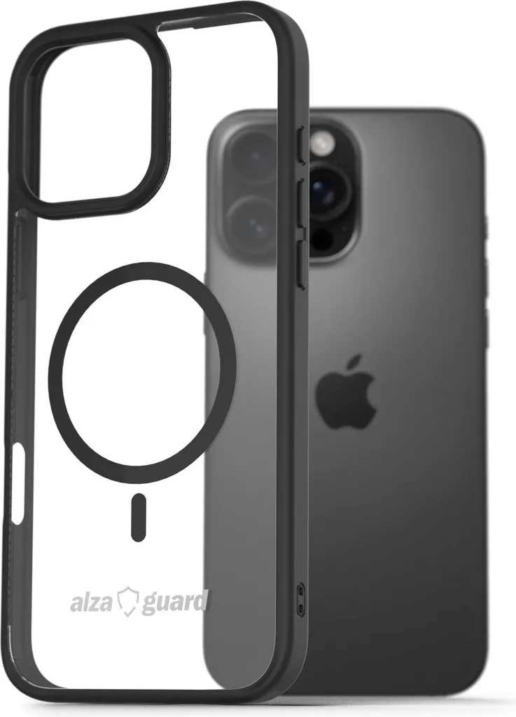 Coque AlzaGuard Clear TPU compatible MagSafe pour iPhone 16 Pro Max Noir