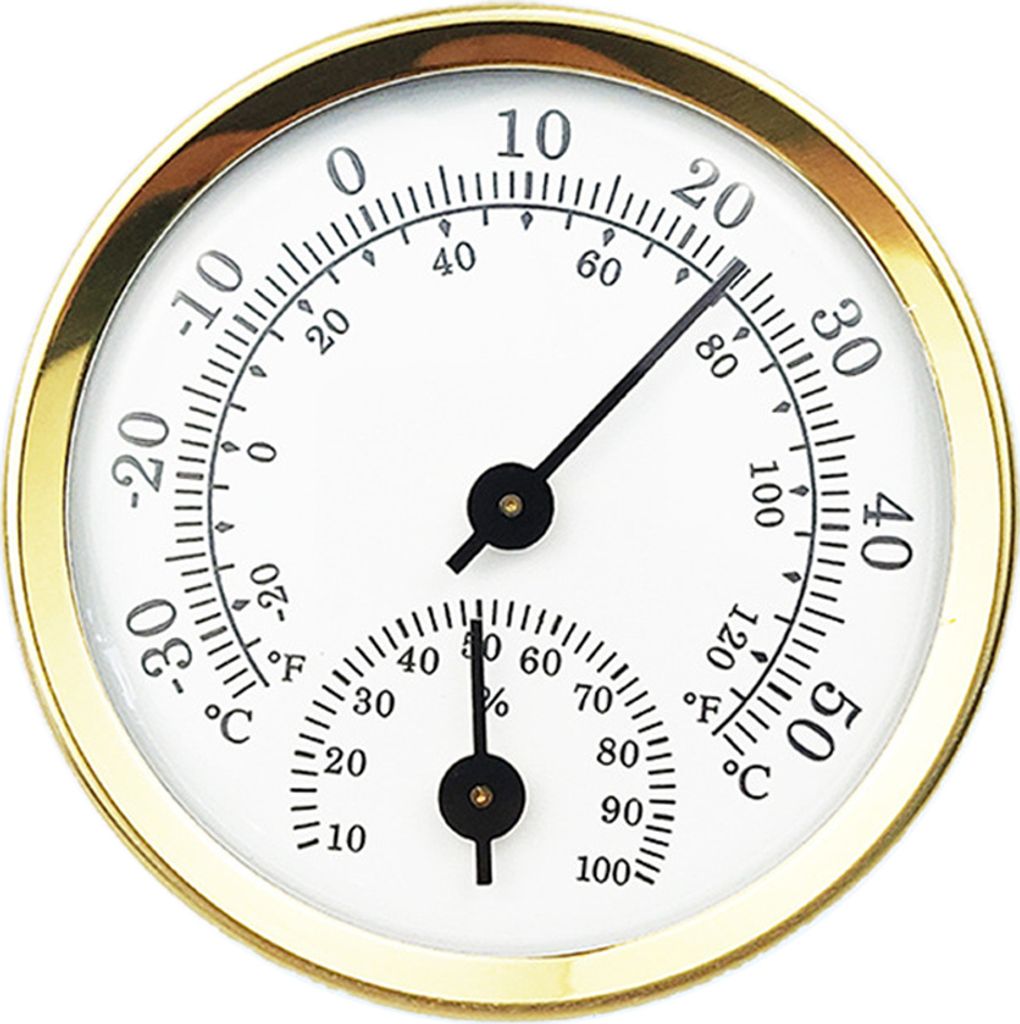 Mini-Zeigerthermometer, Gehäuse aus Aluminiumlegierung, Boden aus Kunststoff, Kunststofflinse