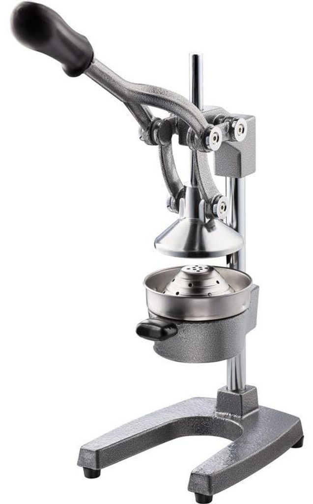 Manuelle Saftpresse aus Edelstahl und Gusseisen, 120 mm Durchmesser, für Zitrusfrüchte und Granatäpfel