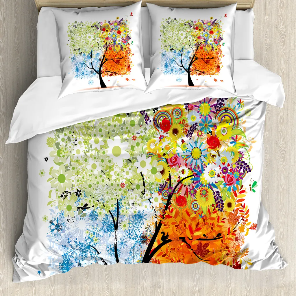 Set Copripiumino ABAKUHAUS 155x220 Multicolore Floreale Moderno