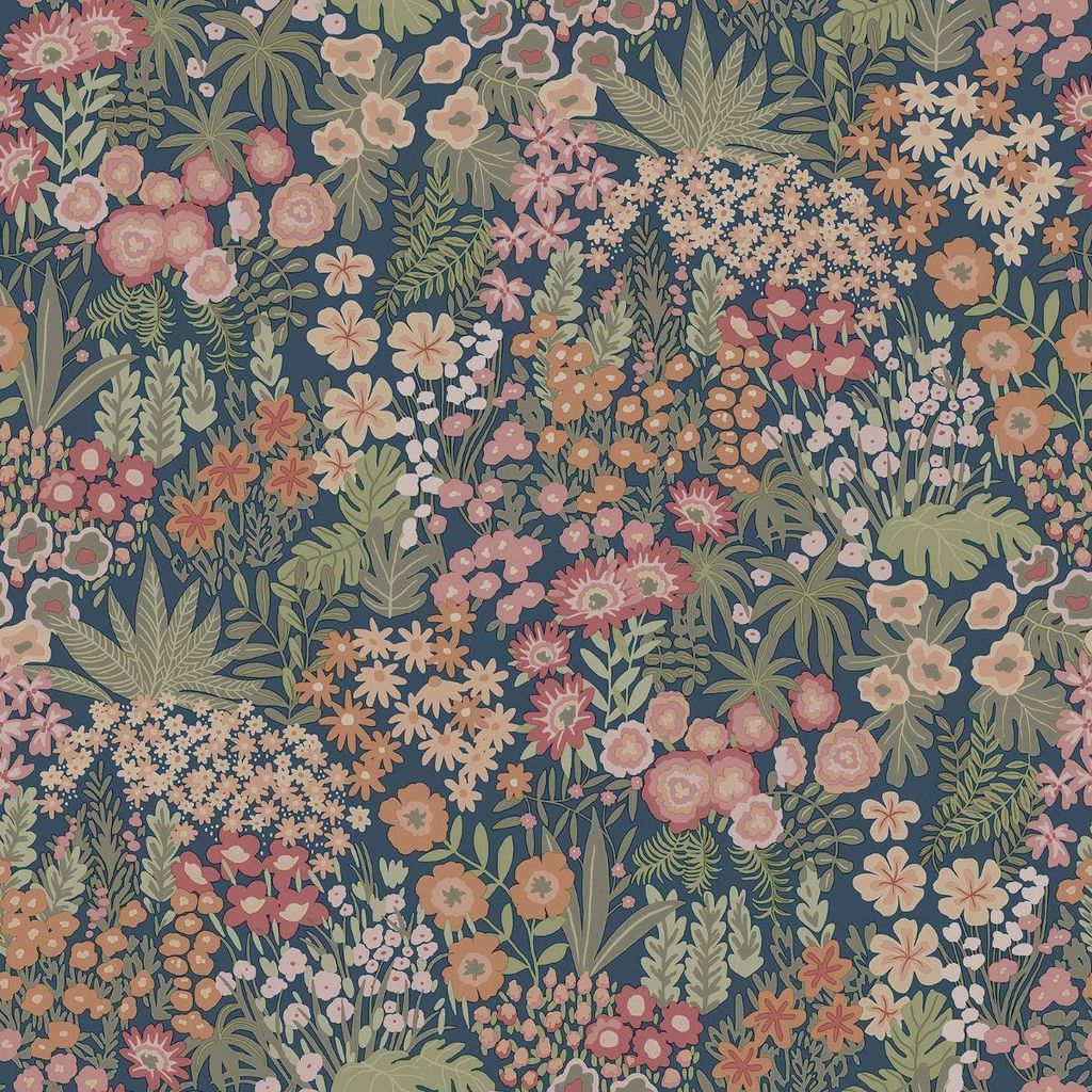 Holden Décor - "Everbloom" Floral Strukturtapete AG3835 (10 m x 53 cm) (Marine/Bunt)