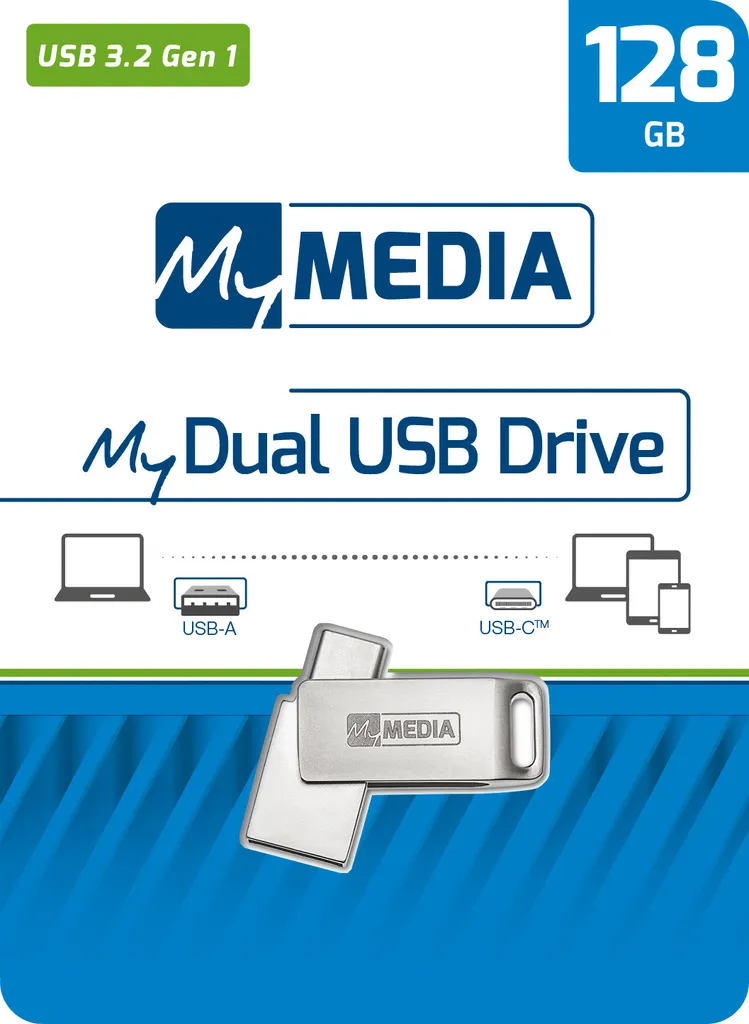 Clé USB Double Connectique 128GB My Dual Mymedia USB-C pour Mobile et PC
