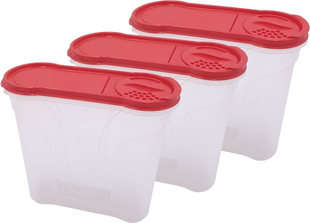 Rival Schüttdosen-Set 2,4 Liter rot Aufbewahrungsdosen Vorratsdose Streudosen