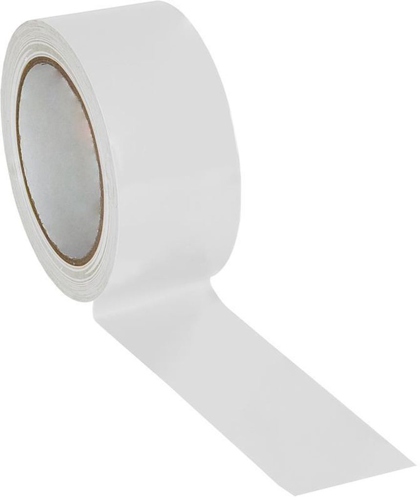Extra stabiles Bodenmarkierungsband, für Innenbereiche, befahrbar, aus 0,5mm starkem PVC, Weiß, Verpackungseinheit: 1 ROL