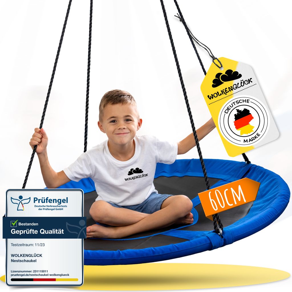 WOLKENGLÜCK® Nestschaukel [Ø 60 cm] - Höhenverstellbare Produktbild 