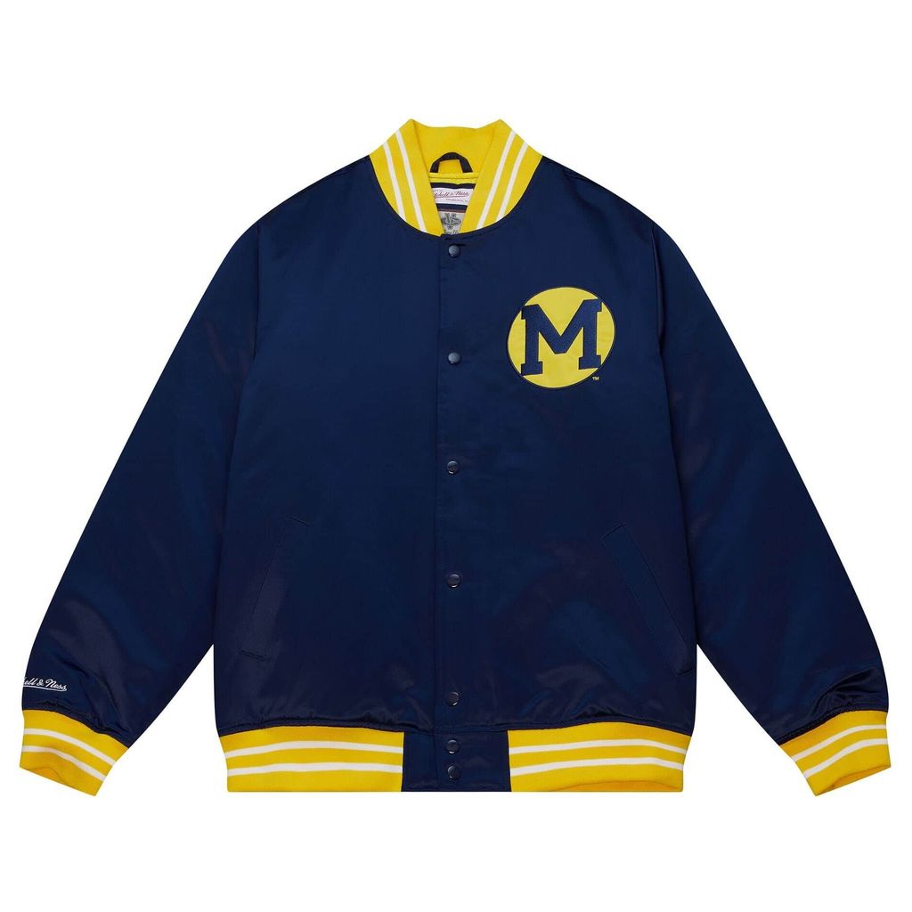 Michigan Wolverines NCAA Mitchell & Ness Heavyweight Satin Jacke Navy-XL