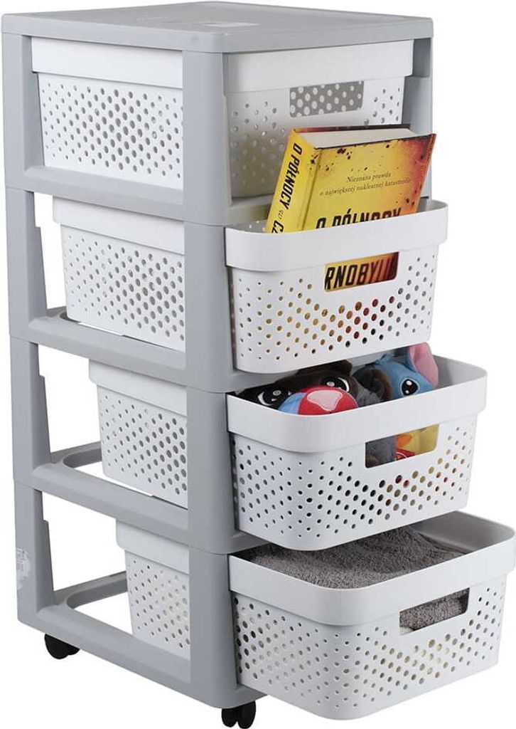 Curver Regał Szary Szafka 4 Szuflady 4x11 L Zdjęcie produktu 4