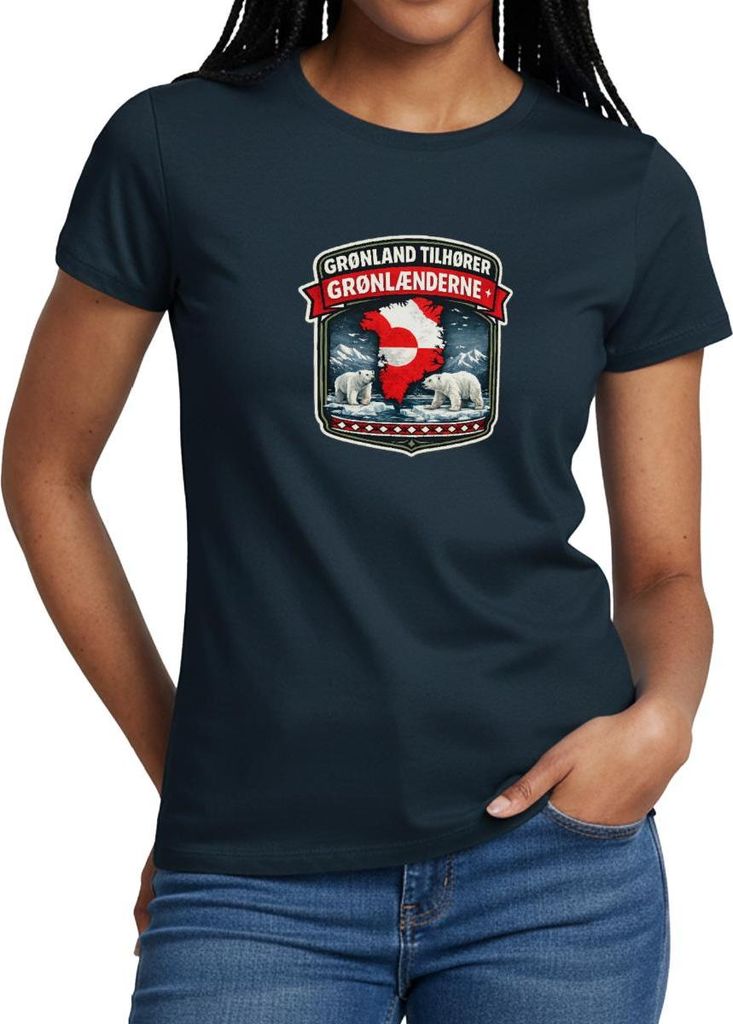 Spreadshirt Grönland Gehört Den Grönländern Statement Frauen T-Shirt, XL, Navy