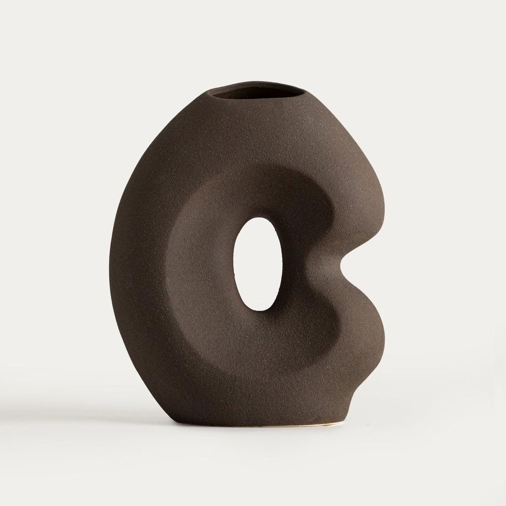 HOMLA Wazon BELLARO brązowy z otworem ceramiczny 18,5x10x23 Zdjęcie produktu 