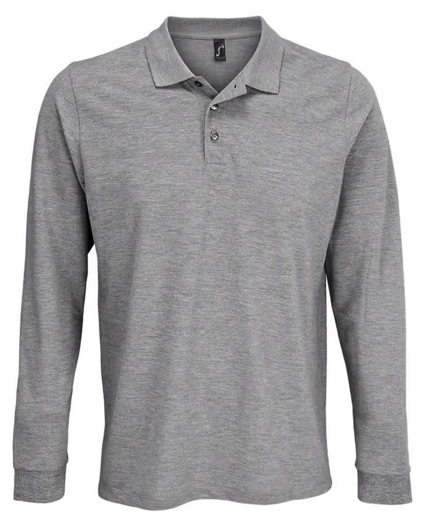 SOLS - Poloshirt für Herren/Damen Unisex Langärmlig LT2517 (5XL) (Grau meliert)