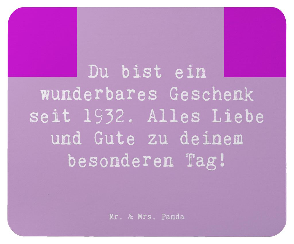Mr. & Mrs. Panda Mauspad Spruch 1932 Geburtstag Geschenk - Lavendeltraum - Mouse Pad, Happy Birthday, einzigartig, notebook, computermatte, besonde...