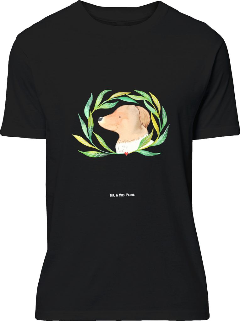 Mr. & Mrs. Panda Größe M T-Shirt Hund Blumen - Schwarz - Geschenk, Hundeliebe, Sprüche, Ranke, Shirt, Tshirt, Herren, mit Spruch, Hunde
