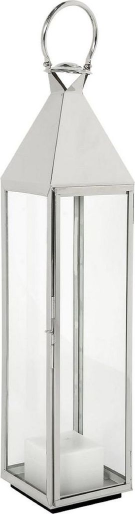Casa Padrino Luxus Kerzenleuchter Silber 24 x 24 x H. 114 cm - Edelstahl Laterne mit Tragegriff - Gastronomie Accessoires - Restaurant Accessoires ...
