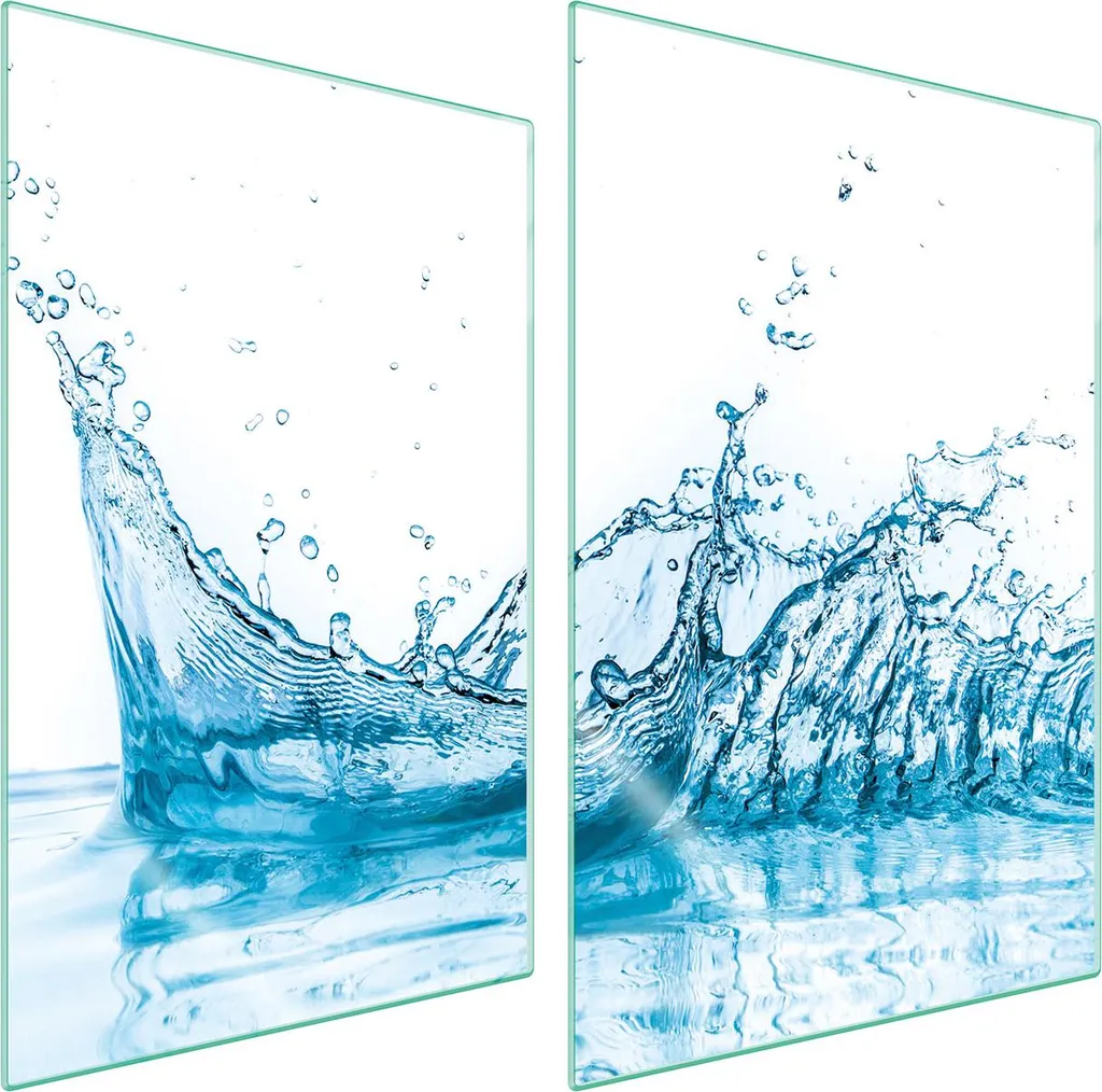 Piastre copri fornelli 2 pezzi 35x52 Copri piano cottura in ceramica tagliere in vetro acqua blu