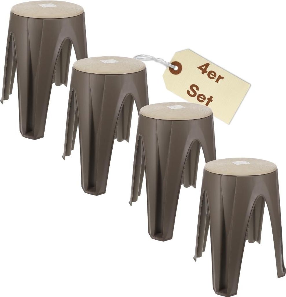 4er Set Hocker Schminktisch Duschhocker Sitzhocker mit drehbarer Sitzfläche Schminkstuhl Drehhocker Schminkhocker Sitzhocker rund für Kosmetik Ba...