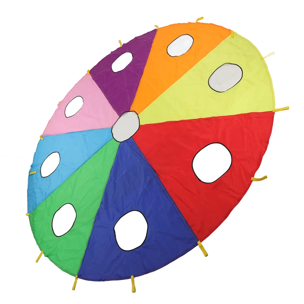 Jeu de parachute interactif en tissu renforcé avec 8 poignées ergonomiques