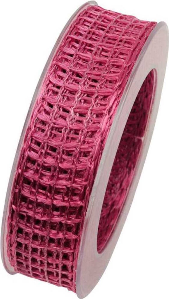 Schleifen Gitterband ALMA mit Draht 25mm rosa 20m Rolle (1m=0,45EUR) Goldina
