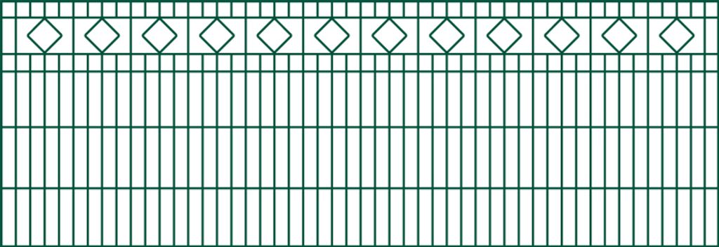 Schmuckzaun Barcelona - Ausführung: grün beschichtet, Höhe: 83 cm, Länge: 251 cm
