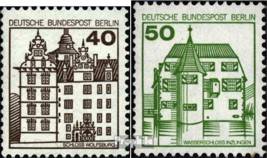 Briefmarken Berlin (West) 1980 Mi 614A R-615A R mit Zählnummer (kompl.Ausg.) postfrisch Burgen und Schlösser