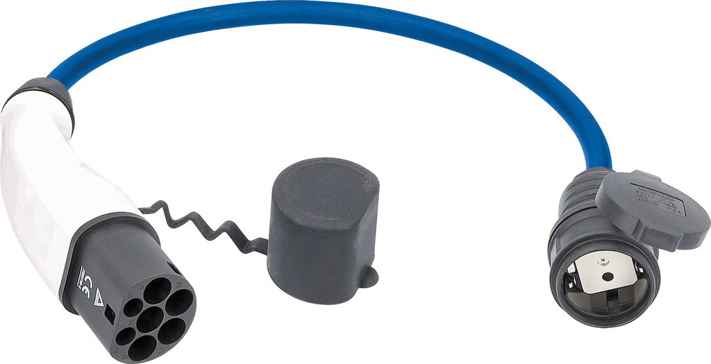 as-Schwabe e-Auto Ladekabel 0.5m Mode 3 Typ 2 auf Schuko 1-phasig 7.2kW IP44