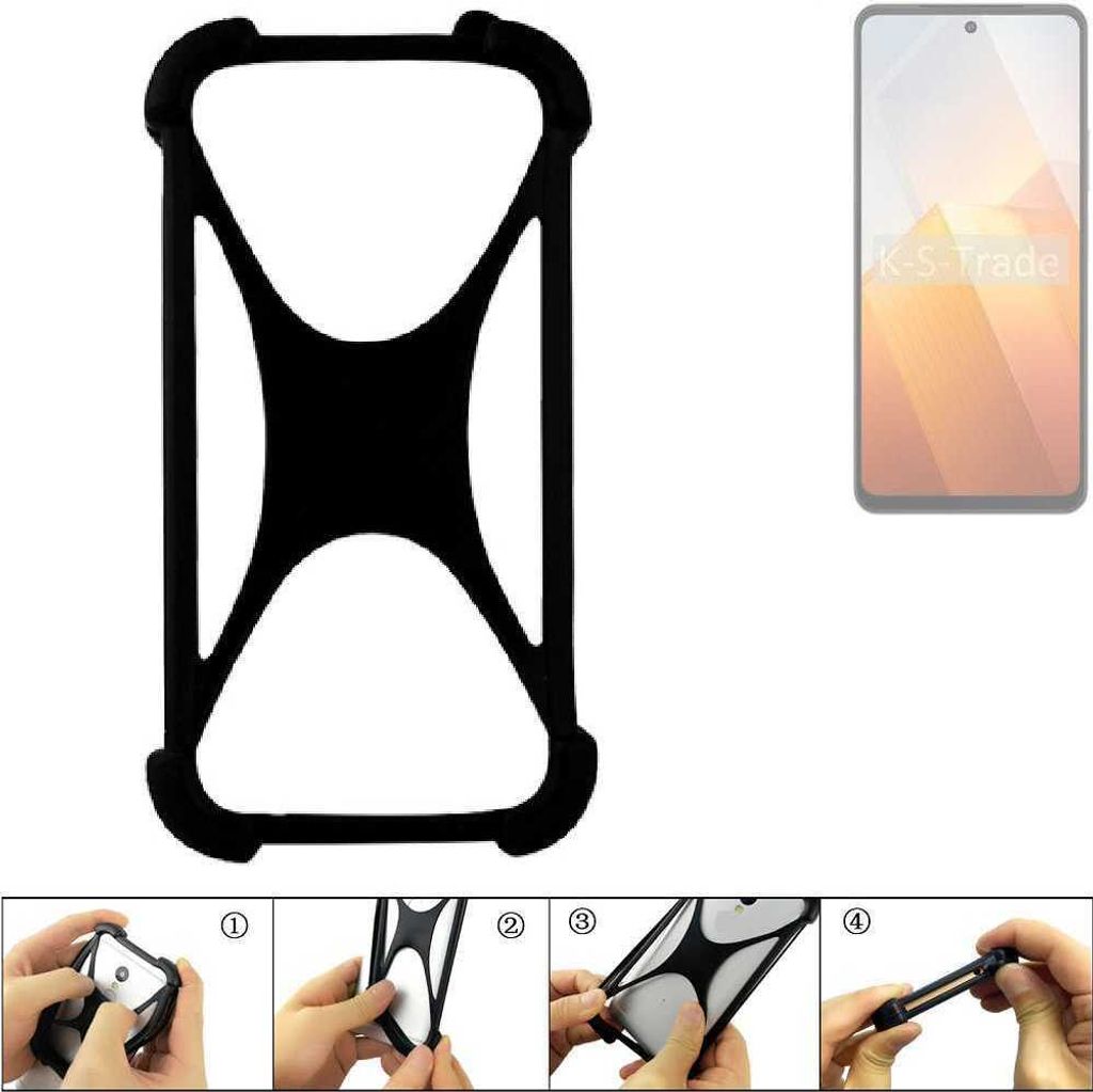 K-S-Trade Handy-Hülle Schutz-Hülle kompatibel mit Vivo Y100t Silikon Bumper TPU Softcase Smartphone Stoßschutz, schwarz