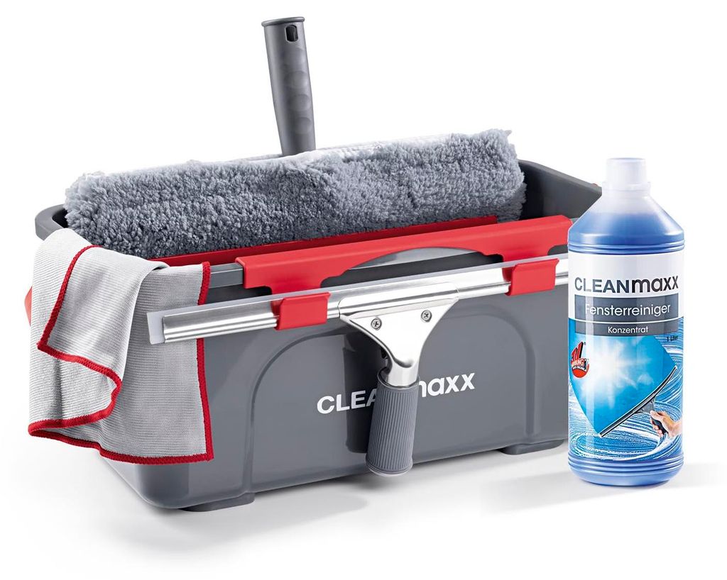 CLEANmaxx nettoyeur de vitres 7 pcs. gris/rouge incl. Image du produit 