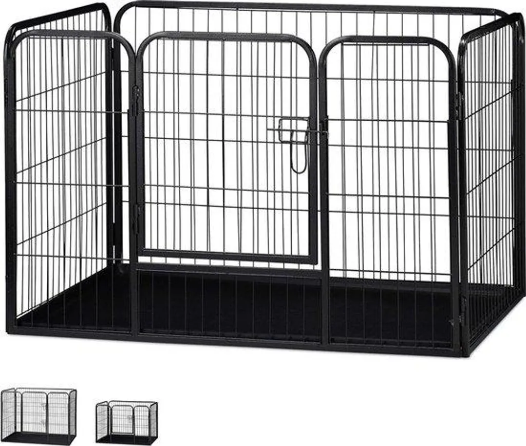 Cage chien robuste pour intérieur noire 108cm évite les dégradations