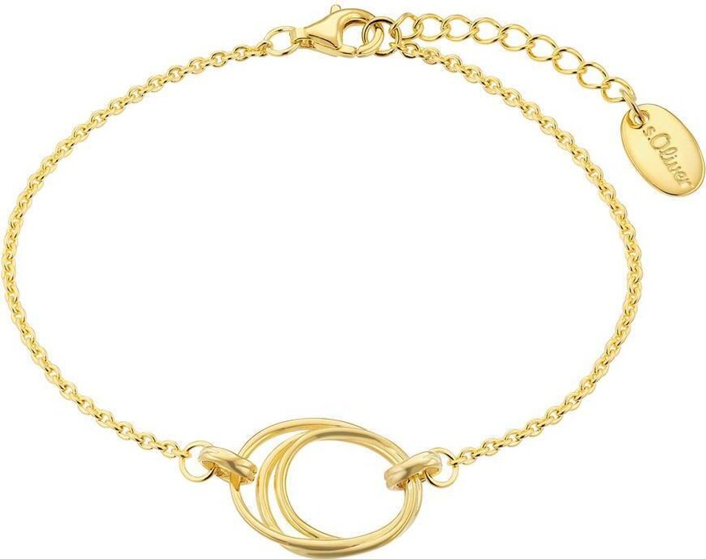 s.Oliver Armband für Damen aus 925er Silber, vergoldet