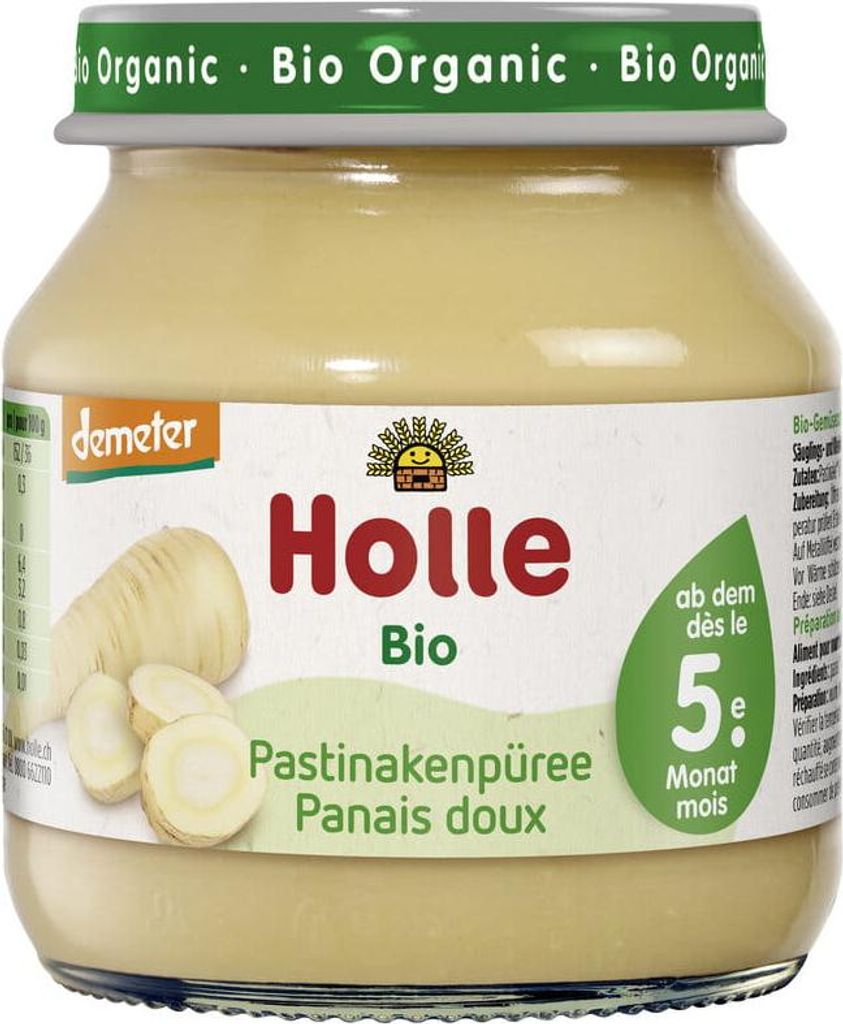 PASTERNAK BEZ DODATKU CUKRÓW BEZGLUTENOWY OD 5 MIESIĄCA DEMETER BIO 125 g (SŁOIK) - HOLLE