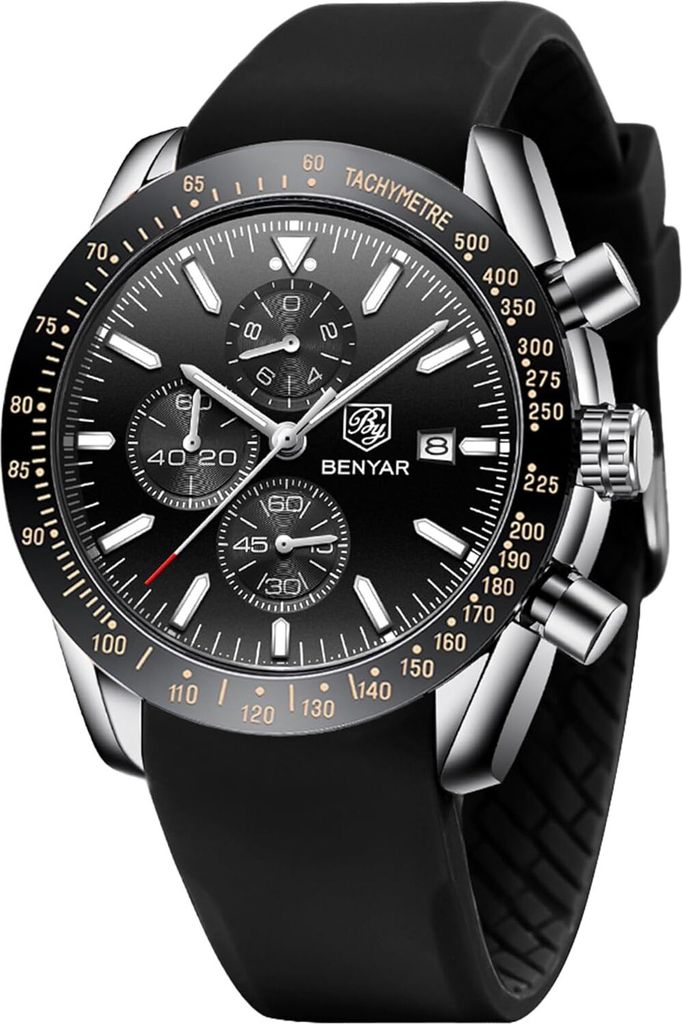 BENYAR Herren Analog Quarz Chronograph Armbanduhr, 30M Produktbild 