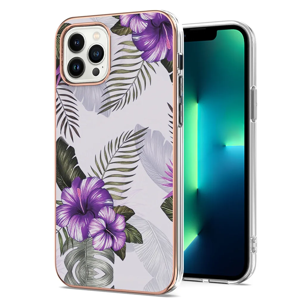 Custodia per iPhone 15 Pro Max con motivo in silicone TPU antiurto Viola