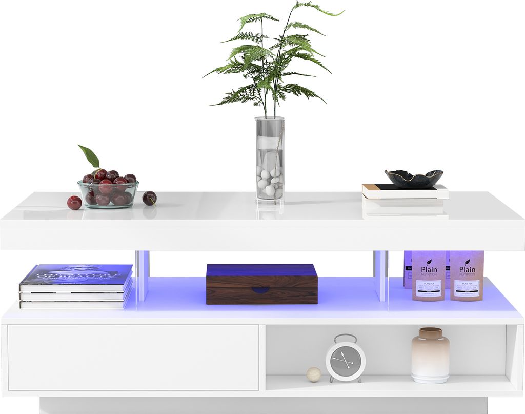 Merax Couchtisch mit 2 Schubladen und Stauraum, Produktbild 