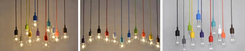 Lampe Suspension Multicolore Design Moderne avec 6 Points de Lumière - 3