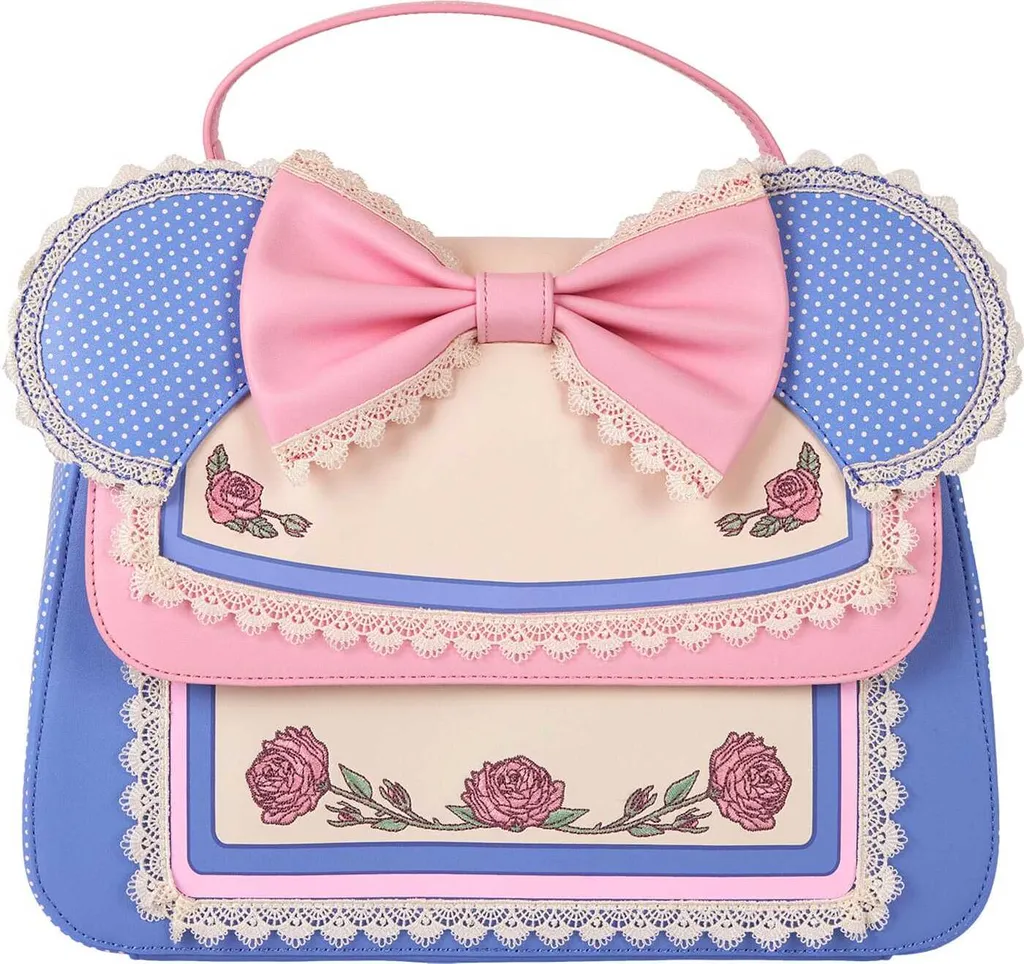 Sac Bandoulière Loungefly Disney Minnie Floral avec Oreilles en Dentelle