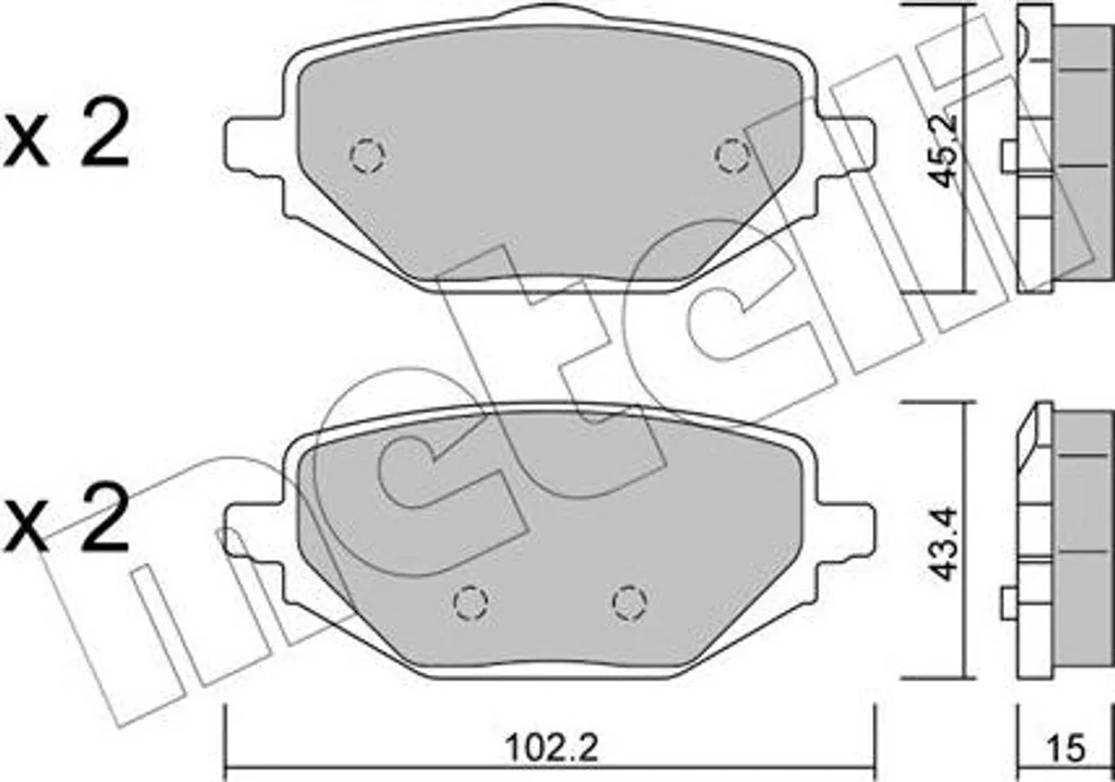 Plaquettes METELLI 22-1324-0 haute résistance pour frein à disque