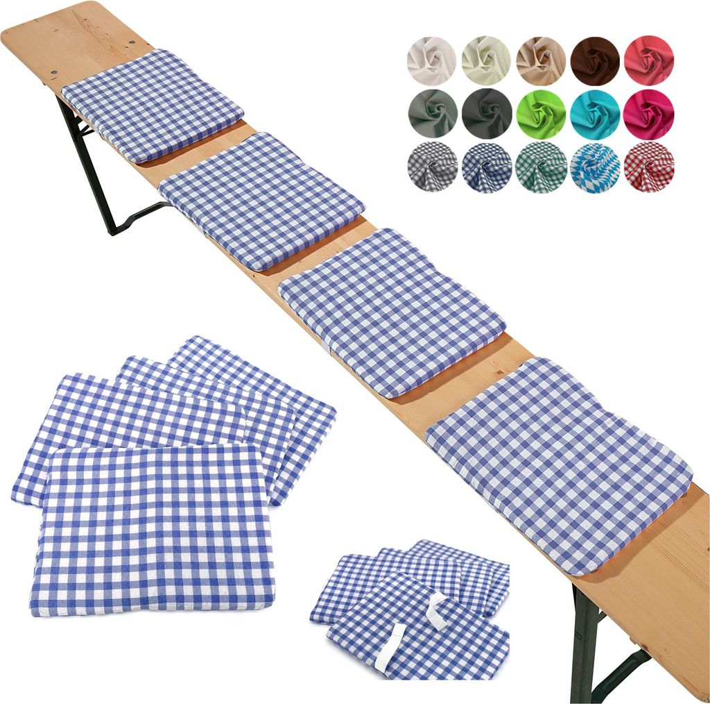 heimtexland ® Sitzkissen 4er Set  Bierbank Polster Auflage Produktbild 