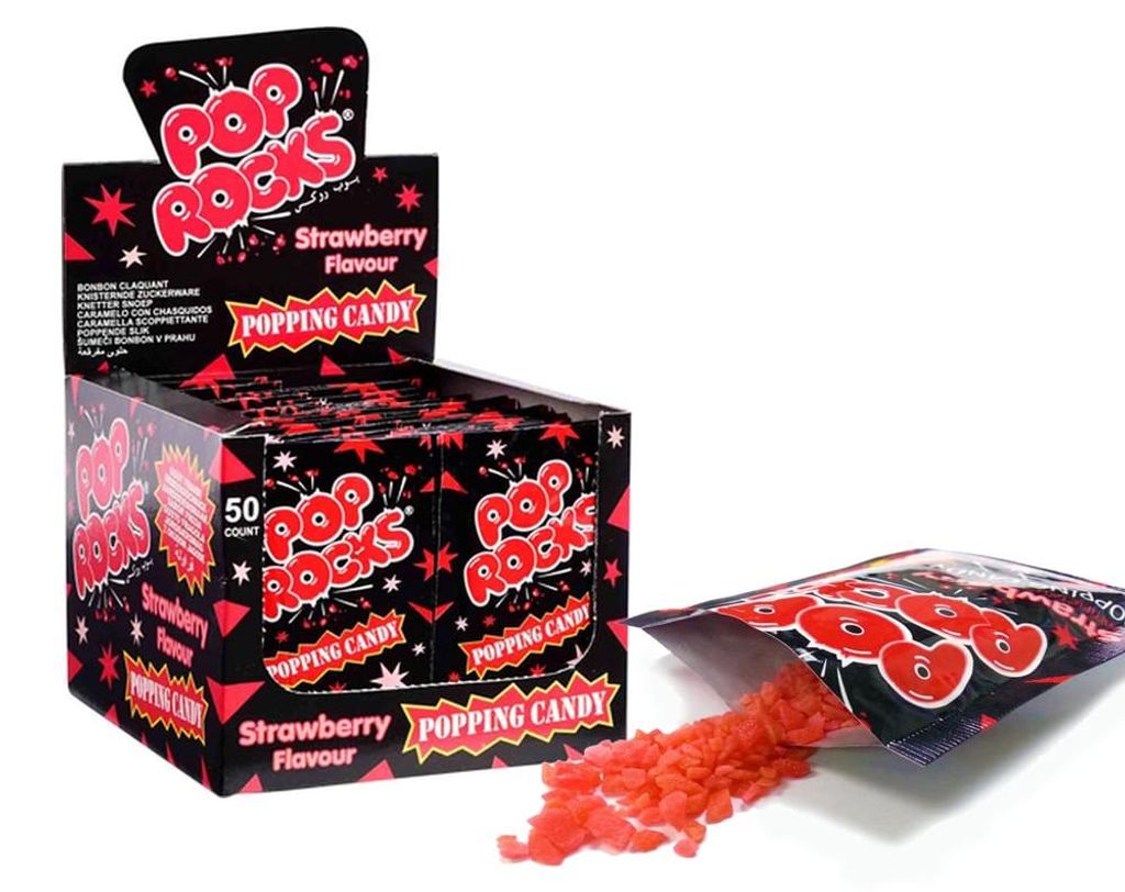 Pop Rocks Aardbei Knettersnoep - 50 stuks Productafbeelding 