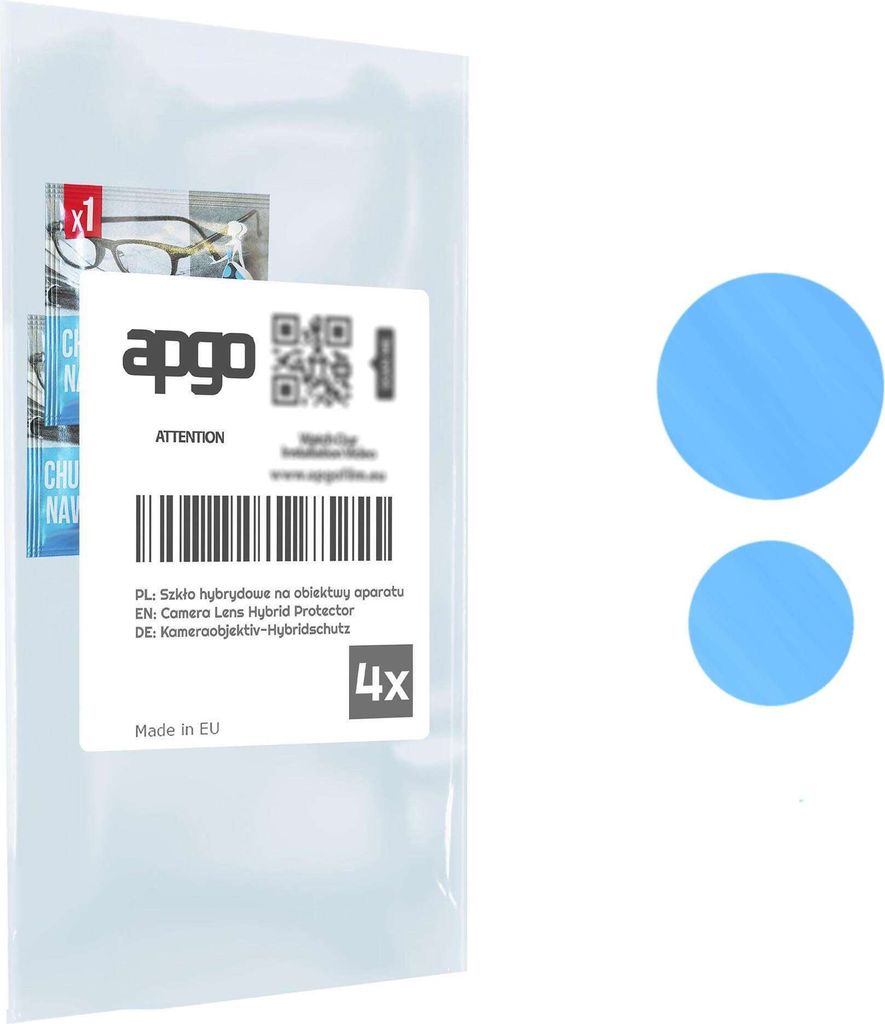 apgo 4 Stück Hybrid Kameraschutz, Kamera-Schutzglas kompatibel mit Doogee S61, Linsenschutz, 9H Härte, Schutz für Kameraobjektiv, Anti-Kratzer, ...