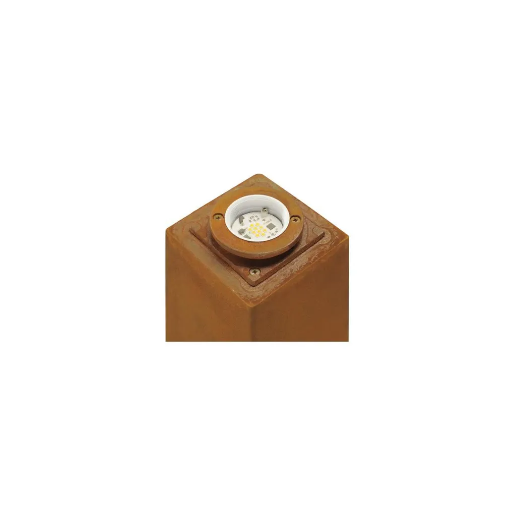 Borne LED extérieure Rusty Square 40 aspect rouille pour jardin IP55 - 12