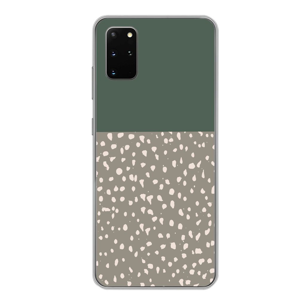 MuchoWow Handyhülle Schutzhülle Hülle für Samsung Galaxy S20 Plus Polka dot - Grün - Muster Silikon Softcase Handy Hülle - Hartschale